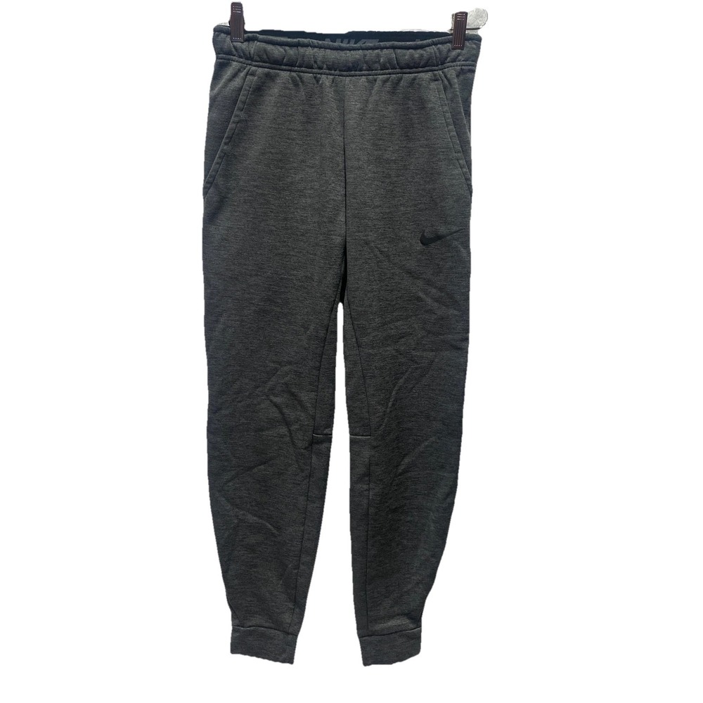Nike Dri-Fit Sweatpants Mens Small Gray Fleece Lined Swoosh Mid Rise Athletic